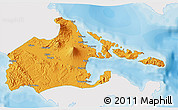 Political 3D Map of Albay, single color outside
