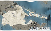 Shaded Relief 3D Map of Albay, darken