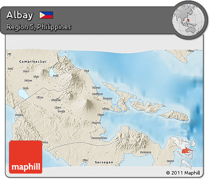 Shaded Relief 3D Map of Albay