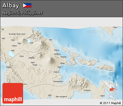 Shaded Relief 3D Map of Albay