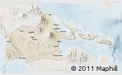 Shaded Relief 3D Map of Albay, lighten