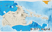 Shaded Relief 3D Map of Albay, political outside
