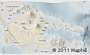 Shaded Relief 3D Map of Albay, semi-desaturated