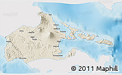 Shaded Relief 3D Map of Albay, single color outside