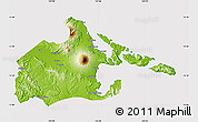 Physical Map of Albay, cropped outside