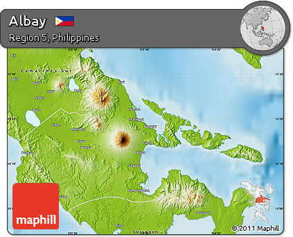 Physical Map of Albay