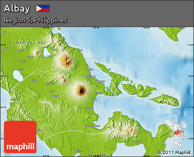 Physical Map of Albay