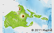 Physical Map of Albay, single color outside