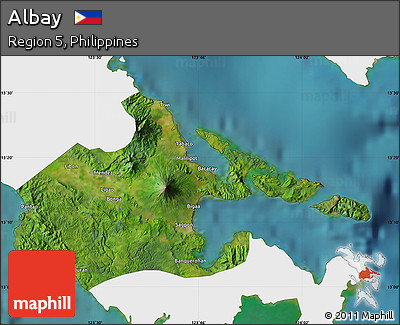 Satellite Map of Albay, single color outside