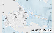 Silver Style Map of Albay, single color outside