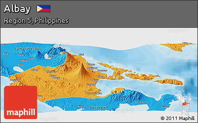 Political Panoramic Map of Albay