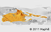 Political Panoramic Map of Albay, lighten, desaturated