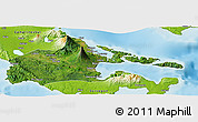 Satellite Panoramic Map of Albay, physical outside