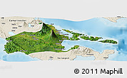 Satellite Panoramic Map of Albay, shaded relief outside