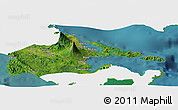 Satellite Panoramic Map of Albay, single color outside