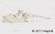 Shaded Relief Panoramic Map of Albay, cropped outside