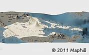 Shaded Relief Panoramic Map of Albay, darken