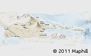 Shaded Relief Panoramic Map of Albay, lighten