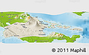 Shaded Relief Panoramic Map of Albay, physical outside