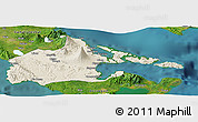 Shaded Relief Panoramic Map of Albay, satellite outside