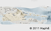 Shaded Relief Panoramic Map of Albay, semi-desaturated