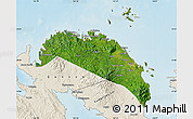 Satellite Map of Camarines Norte, shaded relief outside
