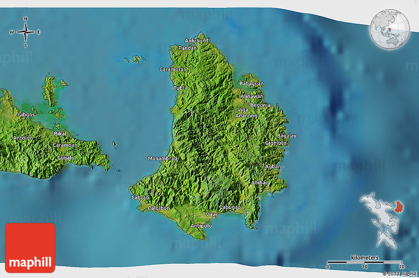 Satellite 3D Map of Catanduanes