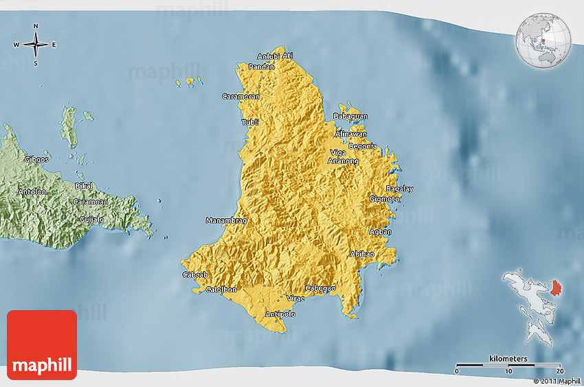 Savanna Style 3D Map of Catanduanes