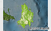 Physical Map of Catanduanes, darken