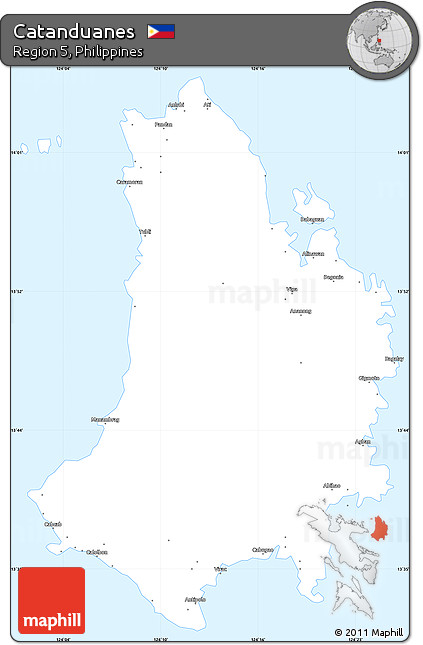 Silver Style Simple Map of Catanduanes