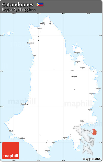 Silver Style Simple Map of Catanduanes