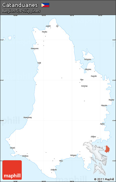 Silver Style Simple Map of Catanduanes