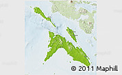 Physical 3D Map of Masbate, lighten