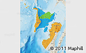 Political Map of Region 6, shaded relief outside