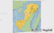 Savanna Style 3D Map of Negros Occidental, single color outside