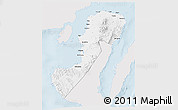 Silver Style 3D Map of Negros Occidental, single color outside