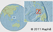 Savanna Style Location Map of Negros Occidental, hill shading