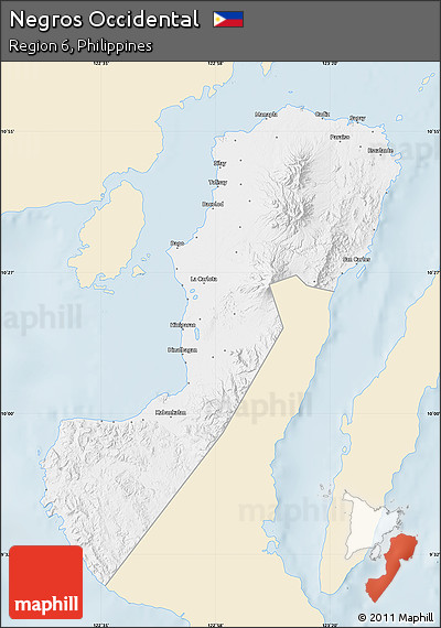 Classic Style Map of Negros Occidental, single color outside
