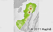 Physical Map of Negros Occidental, lighten, desaturated