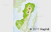 Physical Map of Negros Occidental, lighten