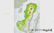 Physical Map of Negros Occidental, lighten, semi-desaturated