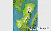 Physical Map of Negros Occidental, satellite outside