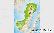 Physical Map of Negros Occidental, shaded relief outside