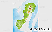 Physical Map of Negros Occidental, single color outside