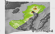 Physical Panoramic Map of Negros Occidental, darken, desaturated