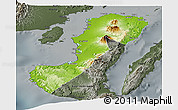 Physical Panoramic Map of Negros Occidental, darken, semi-desaturated