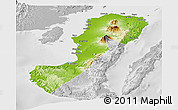 Physical Panoramic Map of Negros Occidental, lighten, desaturated