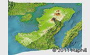 Physical Panoramic Map of Negros Occidental, satellite outside