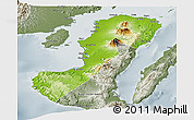 Physical Panoramic Map of Negros Occidental, semi-desaturated