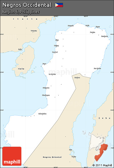 Classic Style Simple Map of Negros Occidental